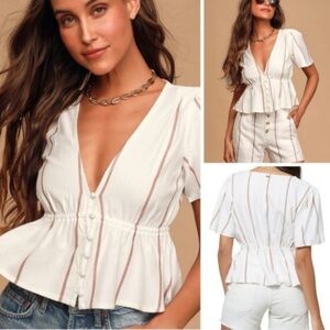 O'Neill - striped Peplum blouse